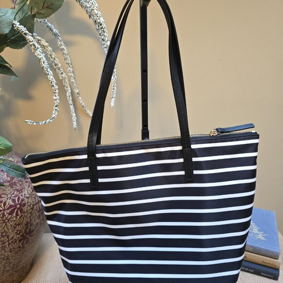 EUC KATE SPADE Hayden Saling Stripe Medium Nylon Tote/Shoulder Bag - Picture 3 of 5